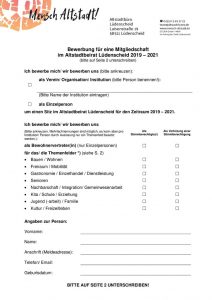 thumbnail of Bewerbungsbogen für eine Mitgliedschaft im Altstadtbeirat